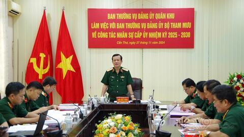 Thiếu tướng Hồ Văn Thái, Chính ủy Quân khu 9: LÀM VIỆC VỚI BAN THƯỜNG VỤ ĐẢNG ỦY BỘ THAM MƯU