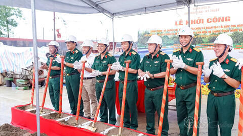 Cục Hậu cần – Kỹ thuật Quân khu 9 khởi công kè chống sạt lở tại Lữ đoàn vận tải 659