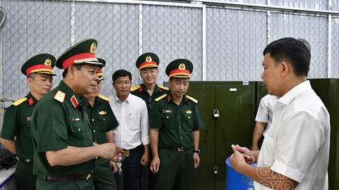 Quân khu kiểm tra công tác GDQP&AN tai trường Đại học Trà Vinh