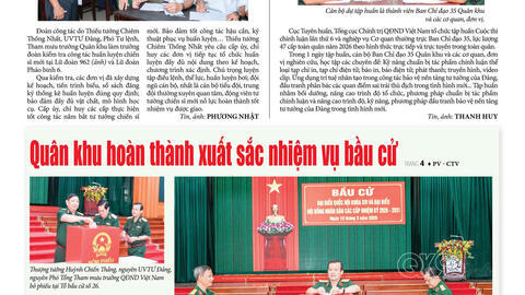 Báo in Quân khu 9 số 1433 ra ngày 21/3/2026