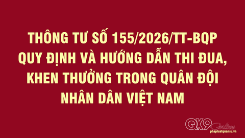Thông tư quy định và hướng dẫn thi đua, khen thưởng trong Quân đội