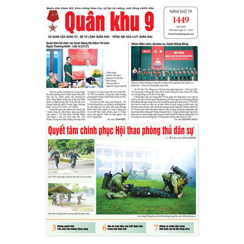 Bái Quân khu 9 số 1449, phát hành ngày 21/7/2026